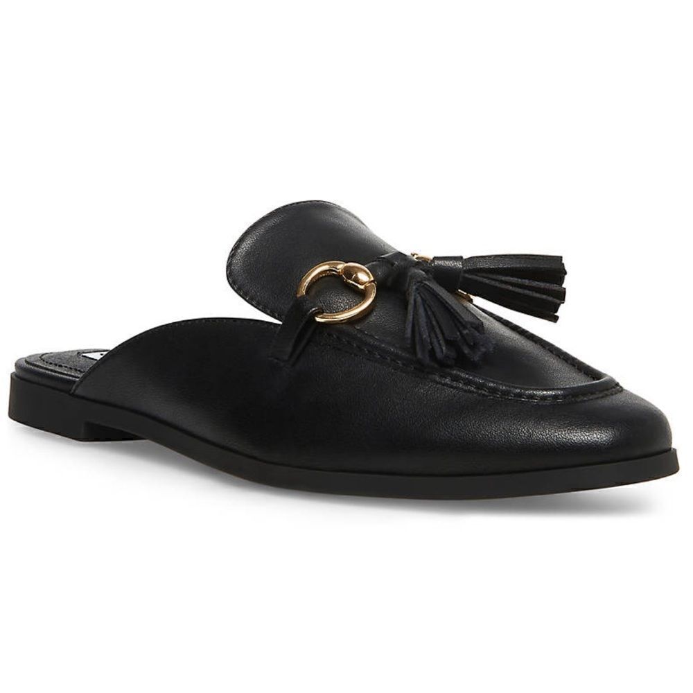 NEW Steve Madden leather black mules 10